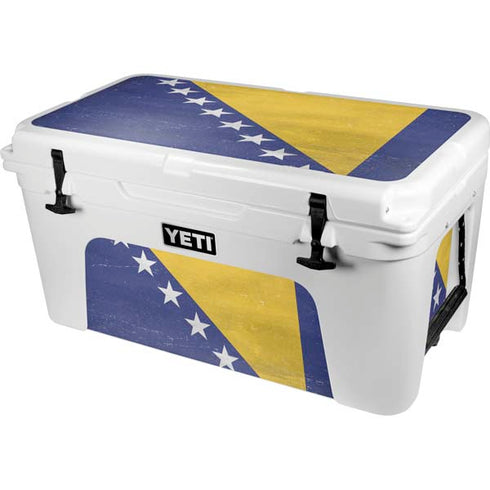 Bosnia and Herzegovina Flag Distressed YETI Tundra 65 Hard Cooler Skin